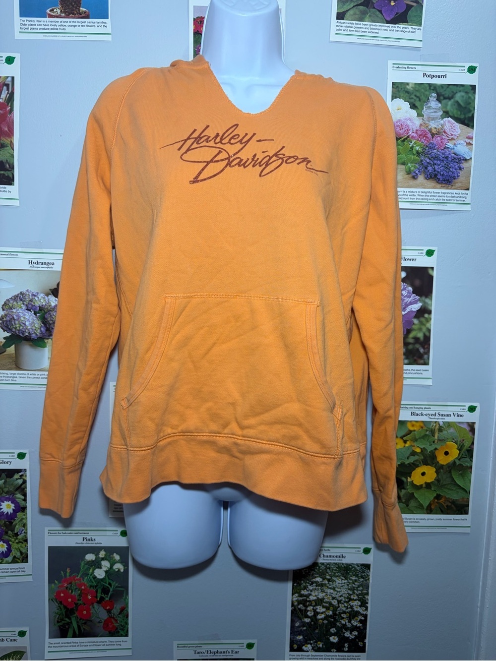 Harley-Davidson Orange Crewneck Pullover Sweatshirt